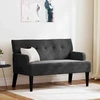 Česterfildo suolas Juoda 112 x 65,5 x 75 cm Aksomas