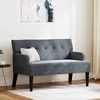 Česterfildo suolas Tamsiai pilka 112 x 65,5 x 75 cm Aksomas