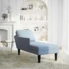Sofa Chaise Lounge su pagalvės mėlynu velveto audiniu