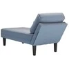 Sofa Chaise Lounge su pagalvės mėlynu velveto audiniu