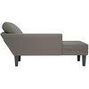 Sofa Chaise Lounge su pagalvės šviesiai pilku velveto audiniu
