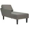 Sofa Chaise Lounge su pagalvės šviesiai pilku velveto audiniu
