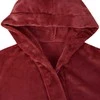 Chalatą su kapucė Bordo raudona xxl Flanelė
