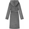 Chalatą su kapucė Tamsiai pilka XXXL Flanelė
