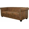 Chesterfield Sofa 3-vietis Ruda Dirbtinė Oda