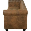 Chesterfield Sofa 3-vietis Ruda Dirbtinė Oda