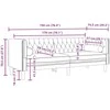 Sofa Šviesiai pilka 194 x 74,5 x 70,5 cm Aksomas