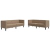 Sofa Chesterfield sofų komplektas, 2 dalių, kapučino, dirbtinė oda