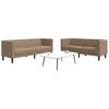 Sofa Chesterfield sofų komplektas, 2 dalių, kapučino, dirbtinė oda