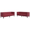 Sofa Chesterfield sofų komplektas, 2 dalių, raudonojo vyno spalvos