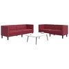 Sofa Chesterfield sofų komplektas, 2 dalių, raudonojo vyno spalvos