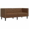 Sofa Chesterfield sofų komplektas, 2 dalių, rudas, dirbtinė oda
