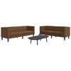 Sofa Chesterfield sofų komplektas, 2 dalių, rudas, dirbtinė oda