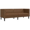 Sofa Chesterfield sofų komplektas, 2 dalių, rudas, dirbtinė oda