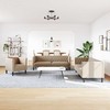 Sofa Chesterfield sofų komplektas, 3 dalių, kapučino, dirbtinė oda