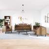 Sofa Chesterfield sofų komplektas, 3 dalių, rudas, dirbtinė oda