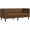 Sofa Chesterfield sofų komplektas su pagalvėlėmis, 3 dalių, rudas