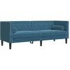 Sofa Chesterfield sofų komplektas su pagalvėlėmis, 3 dalių, mėlynas