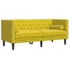 Sofa Chesterfield sofų komplektas su pagalvėlėmis, 2 dalių, geltonas