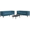 Sofa Chesterfield sofų komplektas su pagalvėlėmis, 2 dalių, mėlynas