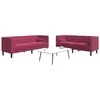 Sofa Chesterfield sofų komplektas su pagalvėlėmis, 2 dalių, raudona