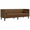 Sofa Chesterfield sofų komplektas su pagalvėlėmis, 2 dalių, rudas