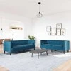 Sofa Chesterfield sofų komplektas su pagalvėlėmis, 2 dalių, mėlynas