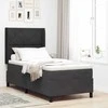 Kiemas lova su LED juostelėmis Juoda 100 x 200 cm Aksomas