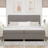 LED Čiužinio Lova su čiužiniu Taupe 200 x 200 cm audinys