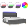 Kiemas lova su LED juostelėmis Pilka 200 x 200 cm audinys