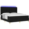 Kiemas lova su LED juostelėmis Juoda 180 x 200 cm audinys