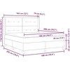 Kiemas lova su LED juostelėmis Juoda 180 x 200 cm audinys