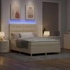 LED Čiužinio Lova su čiužiniu Kreminė 140 x 190 cm audinys
