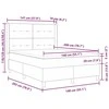 Kiemas lova su LED juostelėmis Pilka 140 x 200 cm audinys