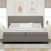 LED Čiužinio Lova su čiužiniu Taupe 200 x 200 cm audinys