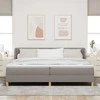 Kiemas lova su čiužiniu Taupe 200 x 200 cm audinys