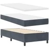 Kiemas lova su čiužiniu Tamsiai pilka 200 x 90 cm Aksomas