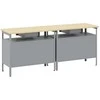 Darbastalio komplektas 2 pcs Raudona ir pilka 200 x 55 x 85 cm