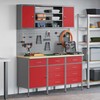 Darbo spinta 7 pcs Raudona Inžinerinė mediena ir plienas