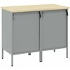 Darbo spinta su stalčių 2 pcs Juoda ir pilka 100 x 55 x 85 cm