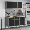 Darbastalis su stalčių 8 pcs Juoda 150 x 55 x 200 cm Plienas