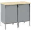 Darbo spinta su stalčių 2 pcs Juoda ir pilka 100 x 55 x 85 cm