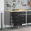 Darbo spinta su stalčių 2 pcs Juoda ir pilka 100 x 55 x 85 cm