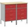 Darbo spinta 2 vnt. Raudona ir pilka 100 x 55 x 85 cm