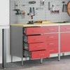 Darbo spinta su stalčių 2 pcs Raudona ir pilka 100 x 55 x 85 cm