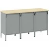 Darbo spinta 3 vnt. Raudona ir pilka 150 x 55 x 85 cm