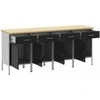 Darbo spinta su stalčių 4 pcs Juoda ir pilka 200 x 55 x 85 cm