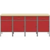 Darbo spinta 4 vnt. Raudona ir pilka 200 x 55 x 85 cm