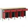 Darbo spinta 4 vnt. Raudona ir pilka 200 x 55 x 85 cm