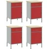 Darbo spinta 4 vnt. Raudona ir pilka 200 x 55 x 85 cm